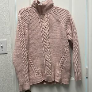 Pale pink lululemon cable knit sweater
